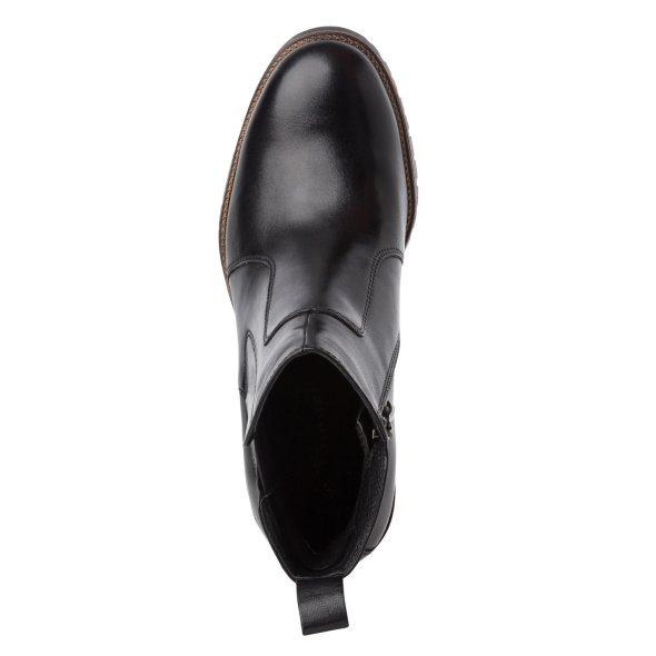 Tamaris Δερμάτινο Μποτάκι 1-25380-43 003 Black Leather