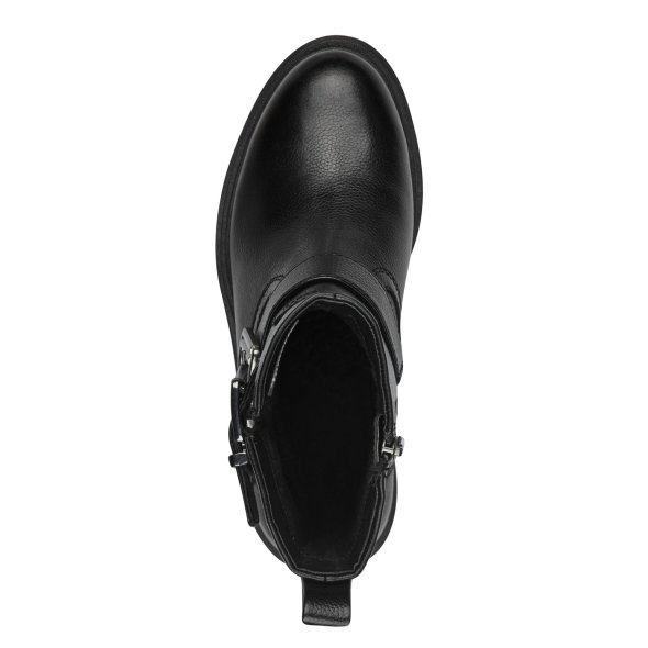 Tamaris Δερμάτινο Μποτάκι Flat 1-25480-43 001 Black Leather