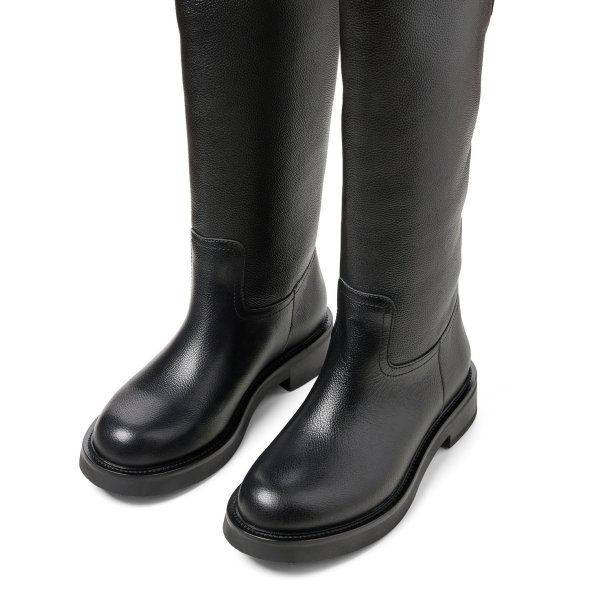 Tamaris NEWD. Δερμάτινη Μπότα Flat 1-25506-43 003 Black Leather