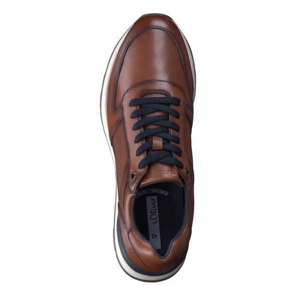 S.Oliver Ανδρικό Δερμάτινο Casual 5-13650-43 307 Dark Cognac