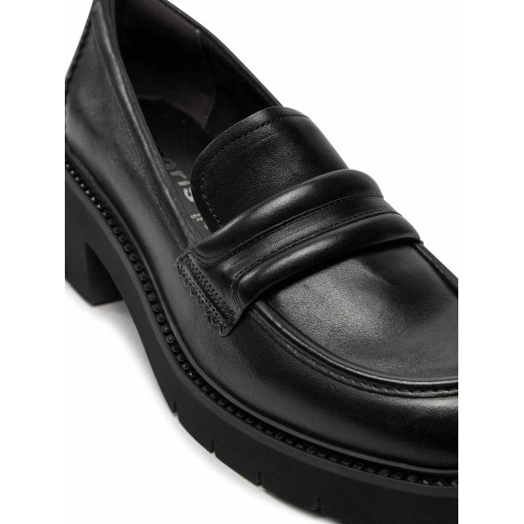 Tamaris Γυναικείο Δερμάτινο Loafer 1-24727-43 003 Black Leather