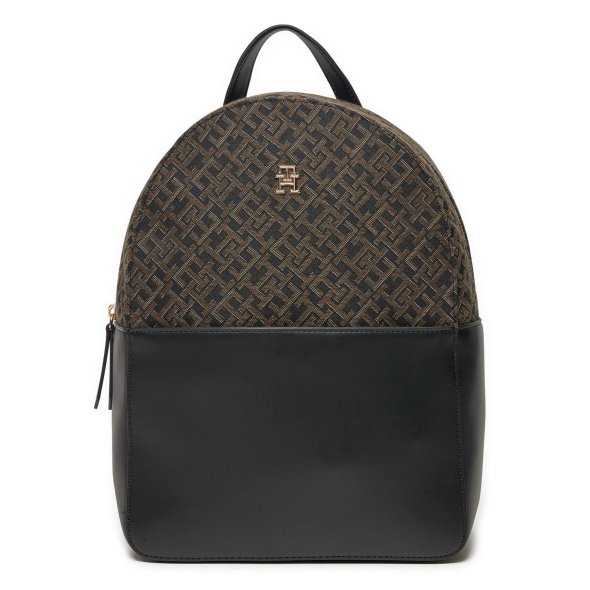 Tommy Hilfiger Th Jacquard Backpack AW0AW17074 BDS Μαύρο