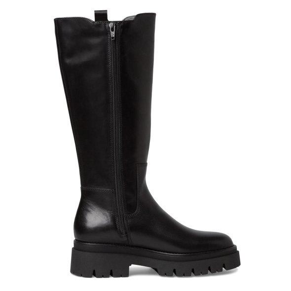 Tamaris Δερμάτινη Μπότα Flat 1-25608-43 001 Black
