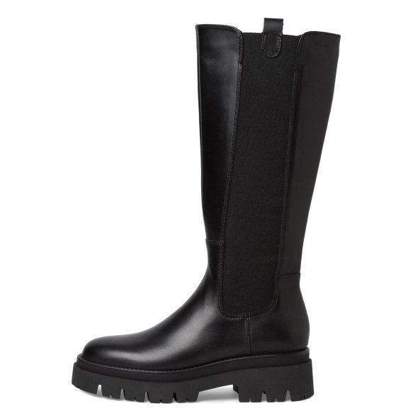 Tamaris Δερμάτινη Μπότα Flat 1-25608-43 001 Black