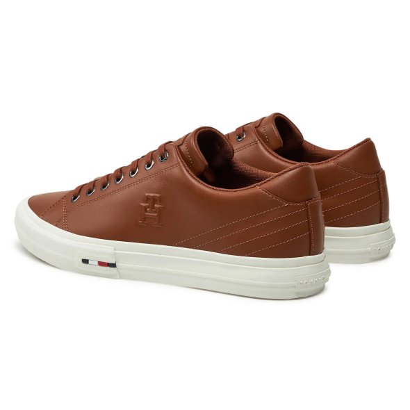 Tommy Hilfiger Th Hi Vulc Street Patch Leather Sneaker FM0FM05203 GVI Winter Cognac