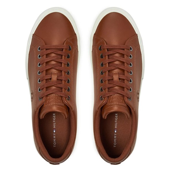 Tommy Hilfiger Th Hi Vulc Street Patch Leather Sneaker FM0FM05203 GVI Winter Cognac