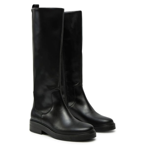 Tommy Hilfiger Premium Leather Long Boot FW0FW08180 BDS Black