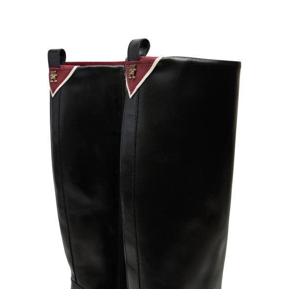 Tommy Hilfiger Premium Leather Long Boot FW0FW08180 BDS Black