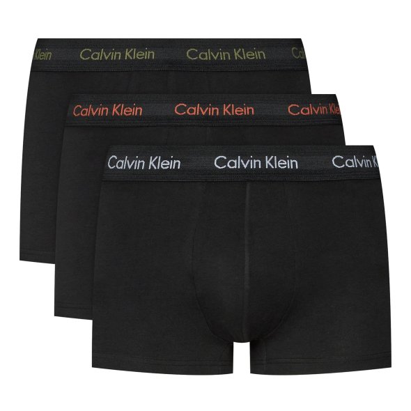 Calvin Klein 3 Pack Low Rise Cotton Stretch Trunks 0000U2662G MWO Μαύρο