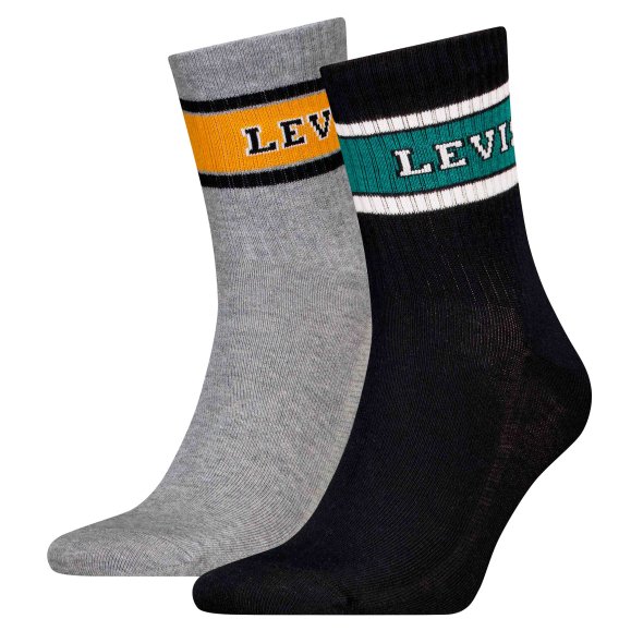 Levi's® Σετ 2 Ζευγάρια Short Sock Κάλτσες 701229565 001 Μαύρο/Γκρι
