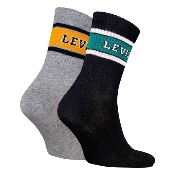 Levi's® Σετ 2 Ζευγάρια Short Sock Κάλτσες 701229565 001 Μαύρο/Γκρι