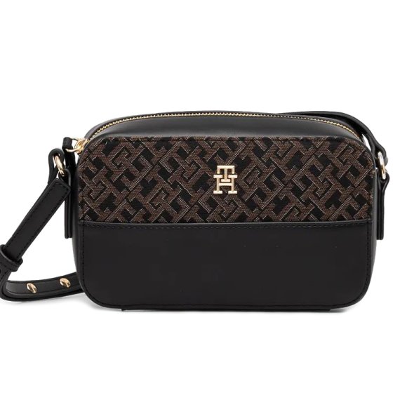 Tommy Hilfiger Th Jacquard Camera Bag AW0AW17073 BDS Μαύρο