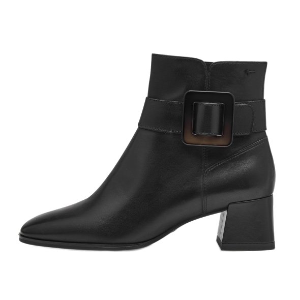 Tamaris Δερμάτινο Μποτάκι 1-25346-43 003 Black Leather