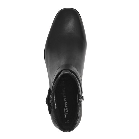 Tamaris Δερμάτινο Μποτάκι 1-25346-43 003 Black Leather