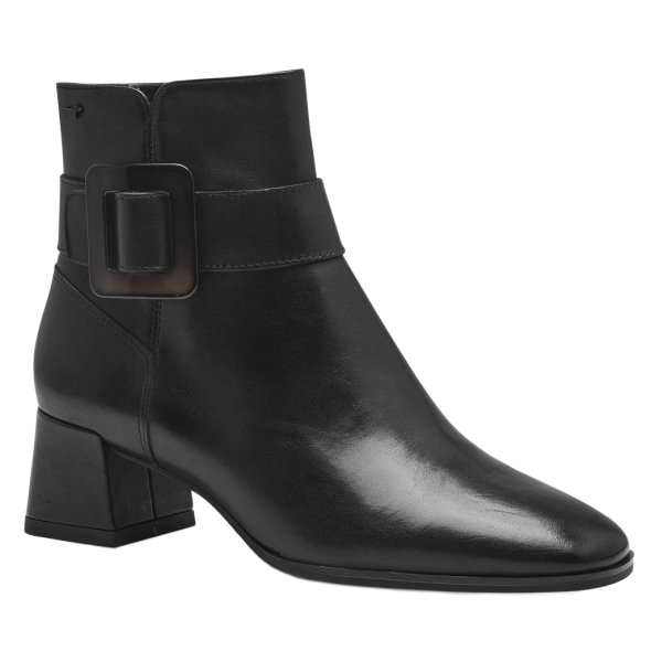 Tamaris Δερμάτινο Μποτάκι 1-25346-43 003 Black Leather