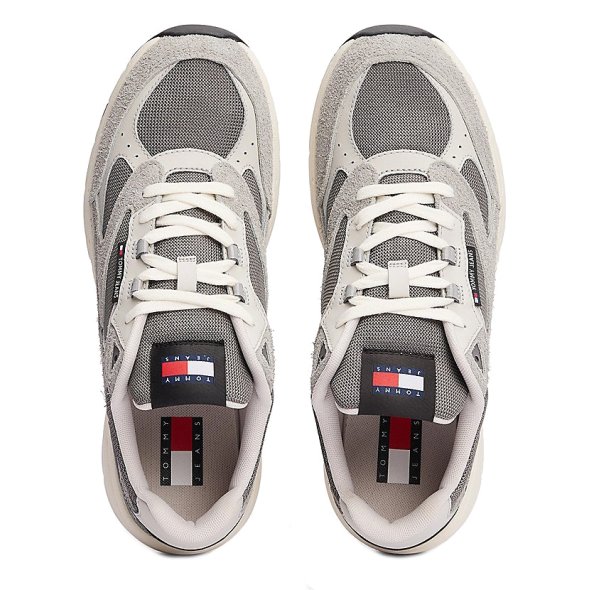 Tommy Hilfiger Ανδρικό Δερμάτινο Sneaker The Coney Suede EM0EM01501 PRZ Γκρι