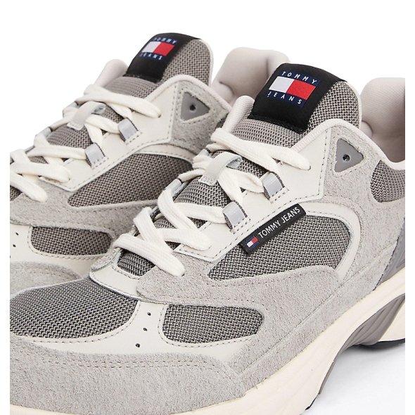 Tommy Hilfiger Ανδρικό Δερμάτινο Sneaker The Coney Suede EM0EM01501 PRZ Γκρι