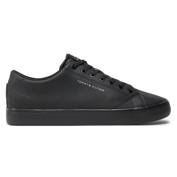 Tommy Hilfiger Ανδρικό Δερμάτινο Sneaker Th Hi Vulc Core Low Leather FM0FM05041 BDS Μαύρο