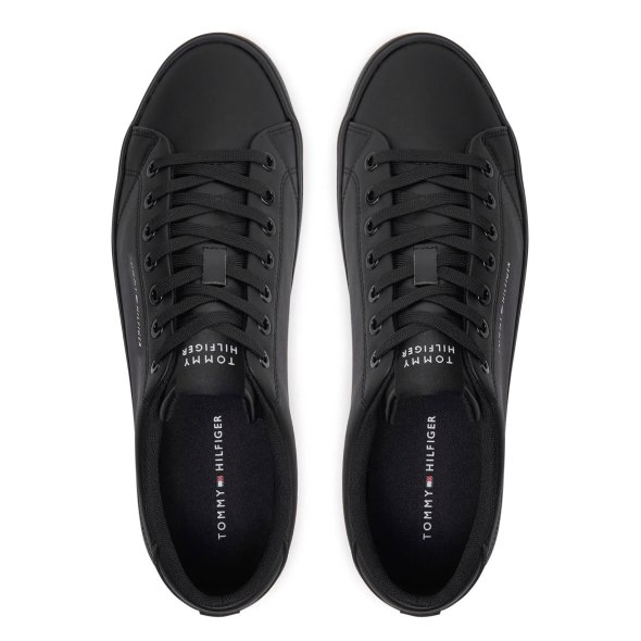 Tommy Hilfiger Ανδρικό Δερμάτινο Sneaker Th Hi Vulc Core Low Leather FM0FM05041 BDS Μαύρο