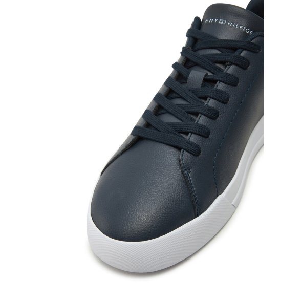 Tommy Hilfiger Ανδρικό Δερμάτινο Sneaker Th Court Lth Detail Ess FM0FM05367 DW5 Σκούρο Μπλε