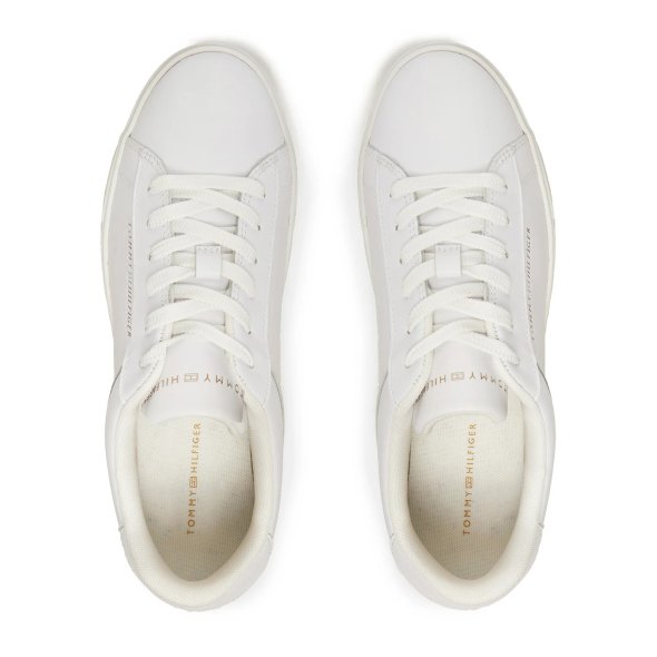Tommy Hilfiger Γυναικείο Δερμάτινο Sneaker FW0FW08320 YBS Λευκό