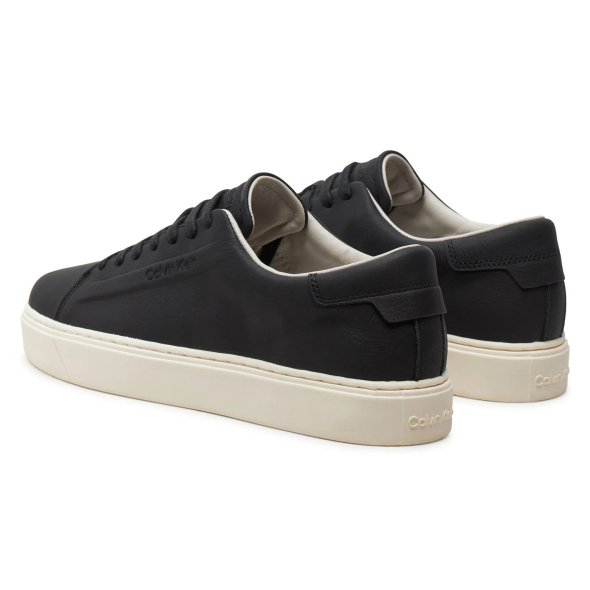 Calvin Klein Ανδρικό Δερμάτινο Sneaker Low Top Lace Up HM0HM01516 BEH Μαύρο