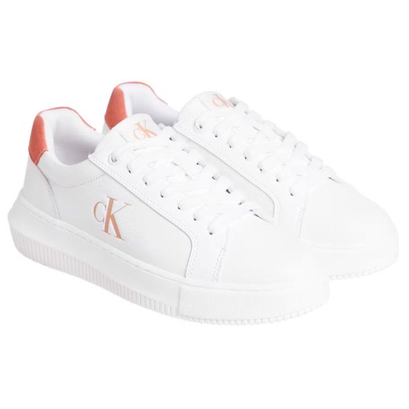 Calvin Klein Γυναικείο Δερμάτινο Sneaker YW0YW01670 0K6 Λευκό