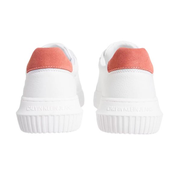 Calvin Klein Γυναικείο Δερμάτινο Sneaker YW0YW01670 0K6 Λευκό