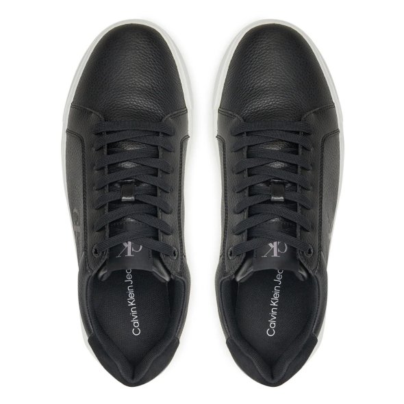 Calvin Klein Ανδρικό Δερμάτινο Sneaker Chunky Cupsole Low Mg YM0YM01253 0GM Μαύρο