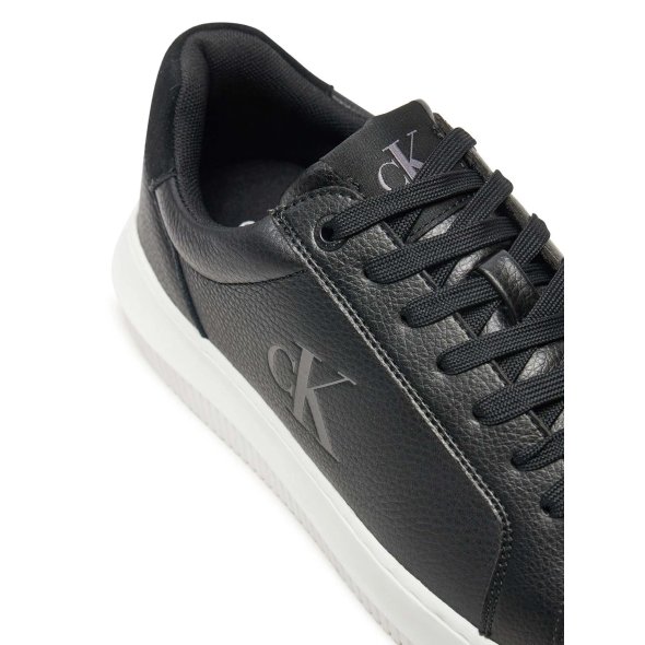 Calvin Klein Ανδρικό Δερμάτινο Sneaker Chunky Cupsole Low Mg YM0YM01253 0GM Μαύρο