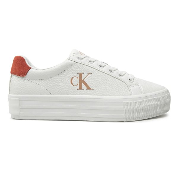 Calvin Klein Γυναικείο Δερμάτινο Sneaker YW0YW01669 0K6 Λευκό