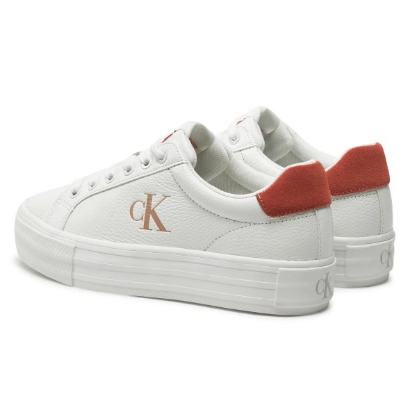 Calvin Klein Γυναικείο Δερμάτινο Sneaker YW0YW01669 0K6 Λευκό