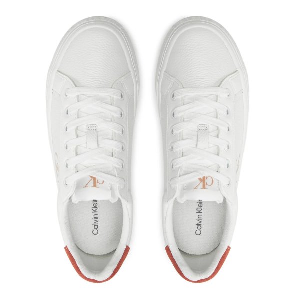 Calvin Klein Γυναικείο Δερμάτινο Sneaker YW0YW01669 0K6 Λευκό