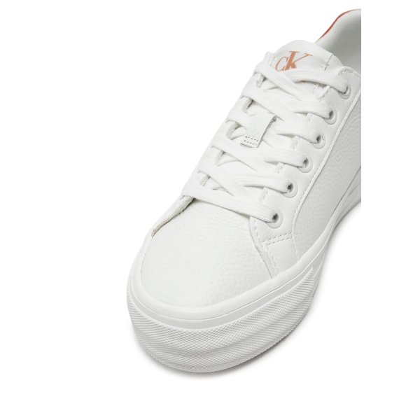 Calvin Klein Γυναικείο Δερμάτινο Sneaker YW0YW01669 0K6 Λευκό