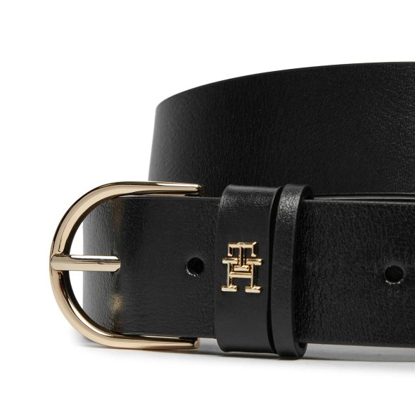 Tommy Hilfiger Γυναικεία Δερμάτινη Ζώνη Essential Effortless 3.5 AW0AW16837 BDS Μαύρο