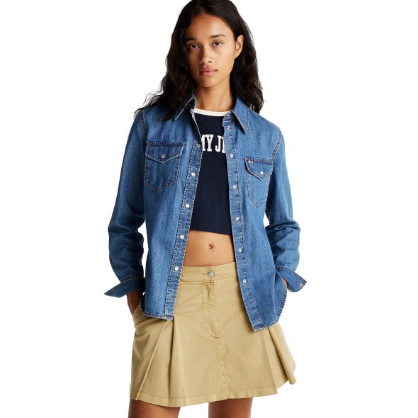 Tommy Hilfiger Γυναικείο Τζιν Πουκάμισο DW0DW19919 1A5 Μπλε