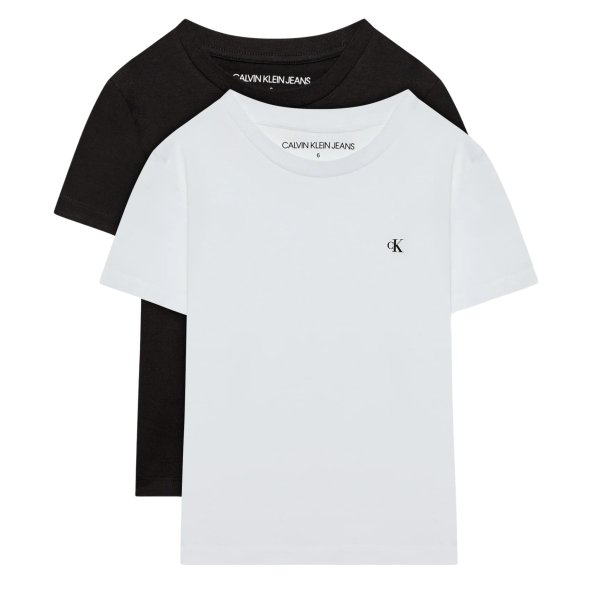 Calvin Klein Σετ 2 Τεμάχια Παιδικά T-Shirt IB0IB01093 0K9 Λευκό/Μαύρο