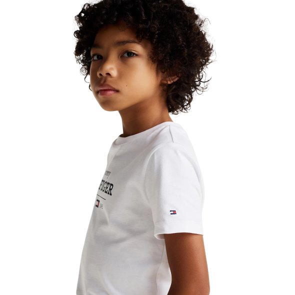 Tommy Hilfiger Παιδικό T-Shirt Για Αγόρια KB0KB09356 YBR Λευκό
