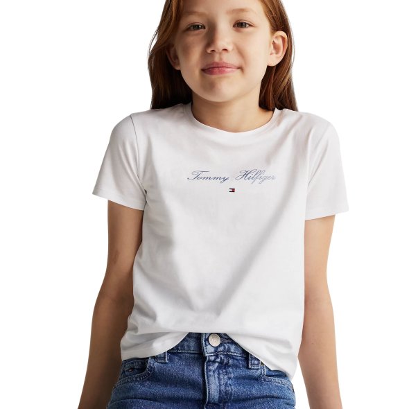 Tommy Hilfiger Παιδικό T-Shirt Για Κορίτσια KG0KG08298 YBR Λευκό