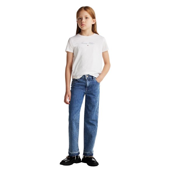 Tommy Hilfiger Παιδικό T-Shirt Για Κορίτσια KG0KG08298 YBR Λευκό