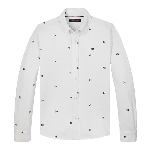 Tommy Hilfiger Παιδικό Πουκάμισο Για Αγόρια KB0KB09495s YBR Λευκό