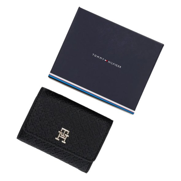 Tommy Hilfiger Μικρό Γυναικείο Πορτοφόλι Th Eternity Trifold AW0AW16919 BDS Μαύρο