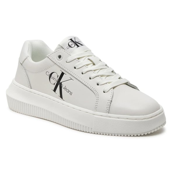 Calvin Klein Chunky Cupsole Monologo W YW0YW00823 YBR Λευκό
