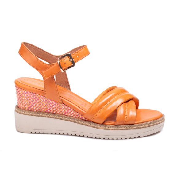 Tamaris Δερμάτινη Πλατφόρμα 1-28352-44 606 Orange