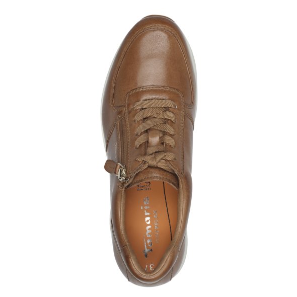 Tamaris Leather Sneaker 1-23711-42 348 Cognac Leather