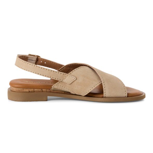 Tamaris Δερμάτινο Flat Sandal 1-28102-44 400 Μπεζ