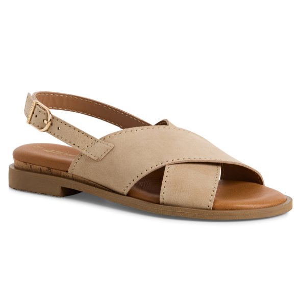 Tamaris Δερμάτινο Flat Sandal 1-28102-44 400 Μπεζ