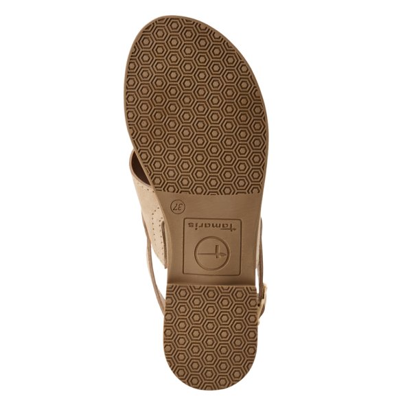 Tamaris Δερμάτινο Flat Sandal 1-28102-44 400 Μπεζ