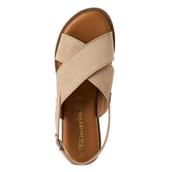 Tamaris Δερμάτινο Flat Sandal 1-28102-44 400 Μπεζ