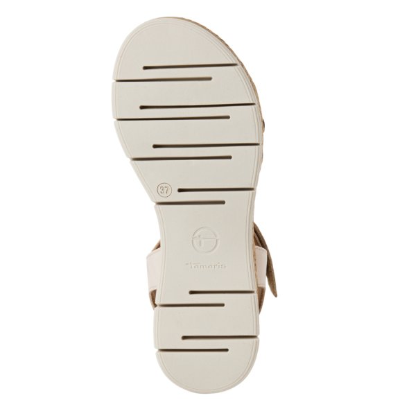 Tamaris Δερμάτινο Flat Sandal 1-28220-44 412 Ivory/Leopard